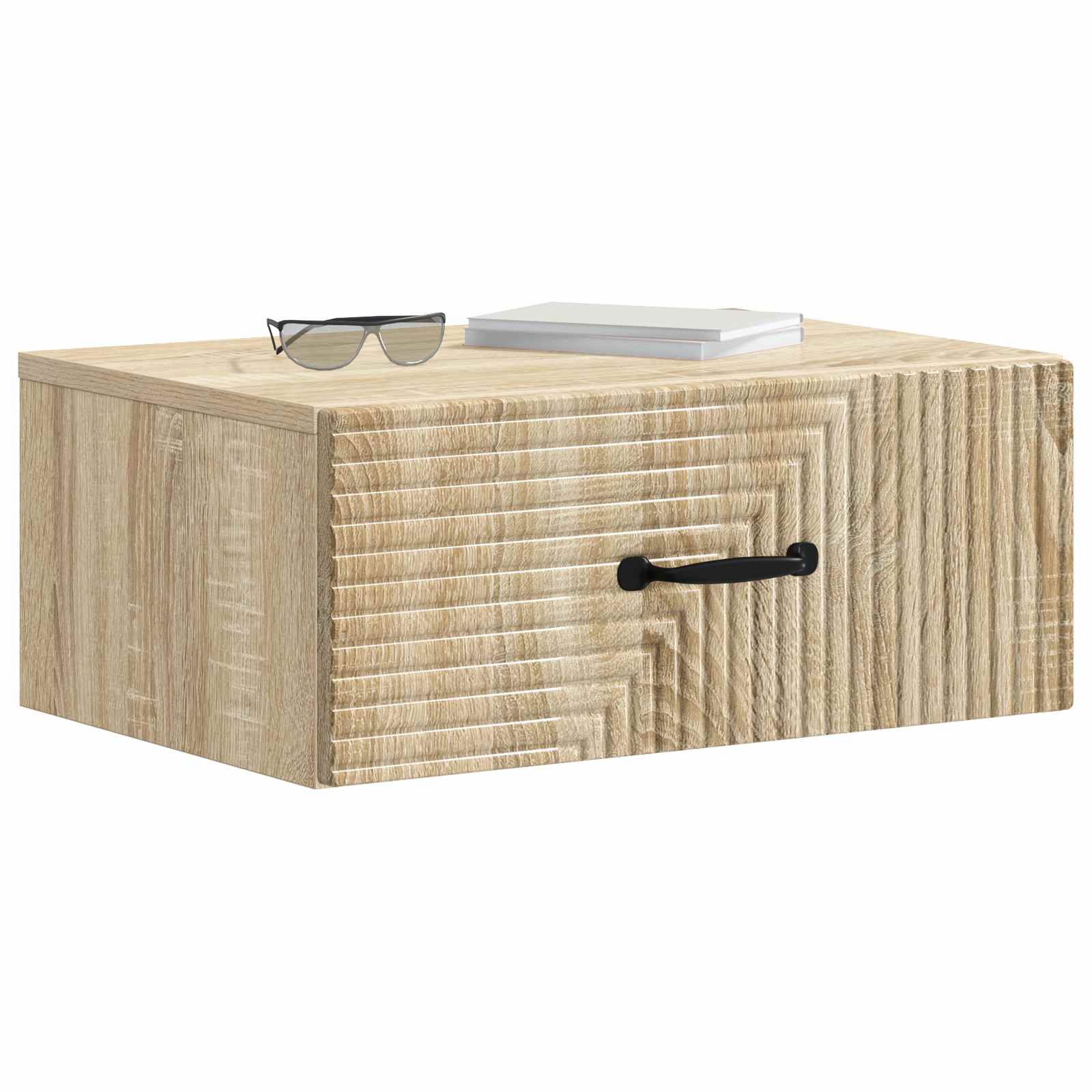 Wandmontierter Nachttisch 2 Stk. Sonoma-Eiche 49 x 34,5 x 20 cm