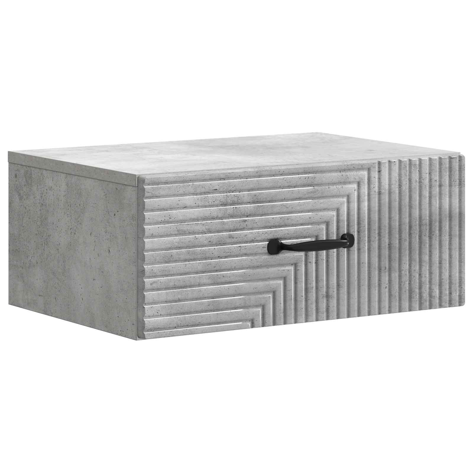Wandmontierter Nachttisch 2 Stk. Betongrau 49 x 34,5 x 20 cm