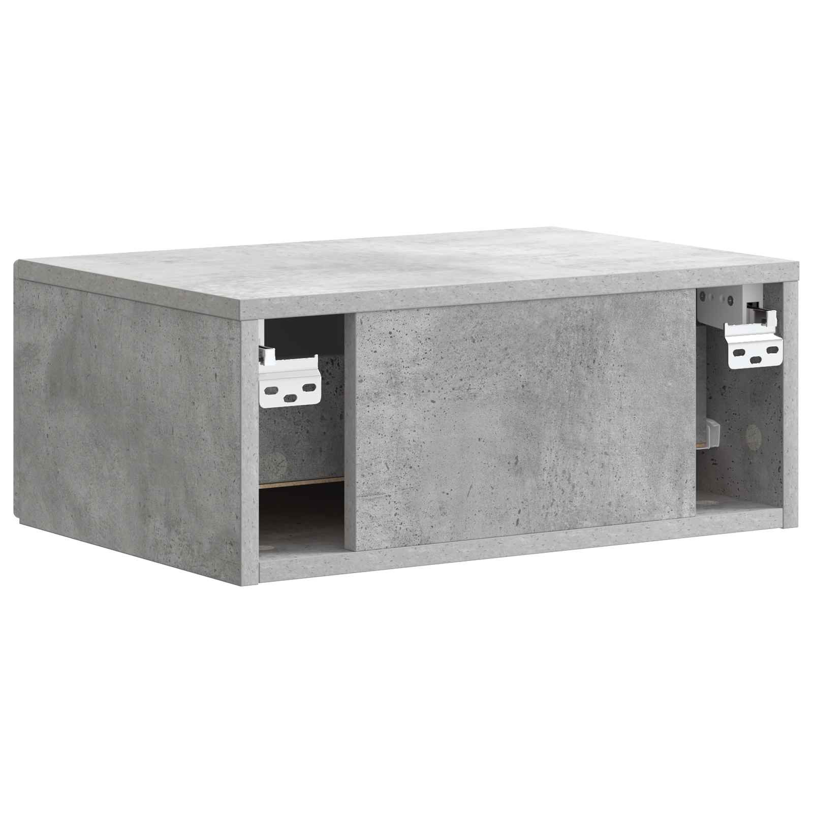 Wandmontierter Nachttisch 2 Stk. Betongrau 49 x 34,5 x 20 cm