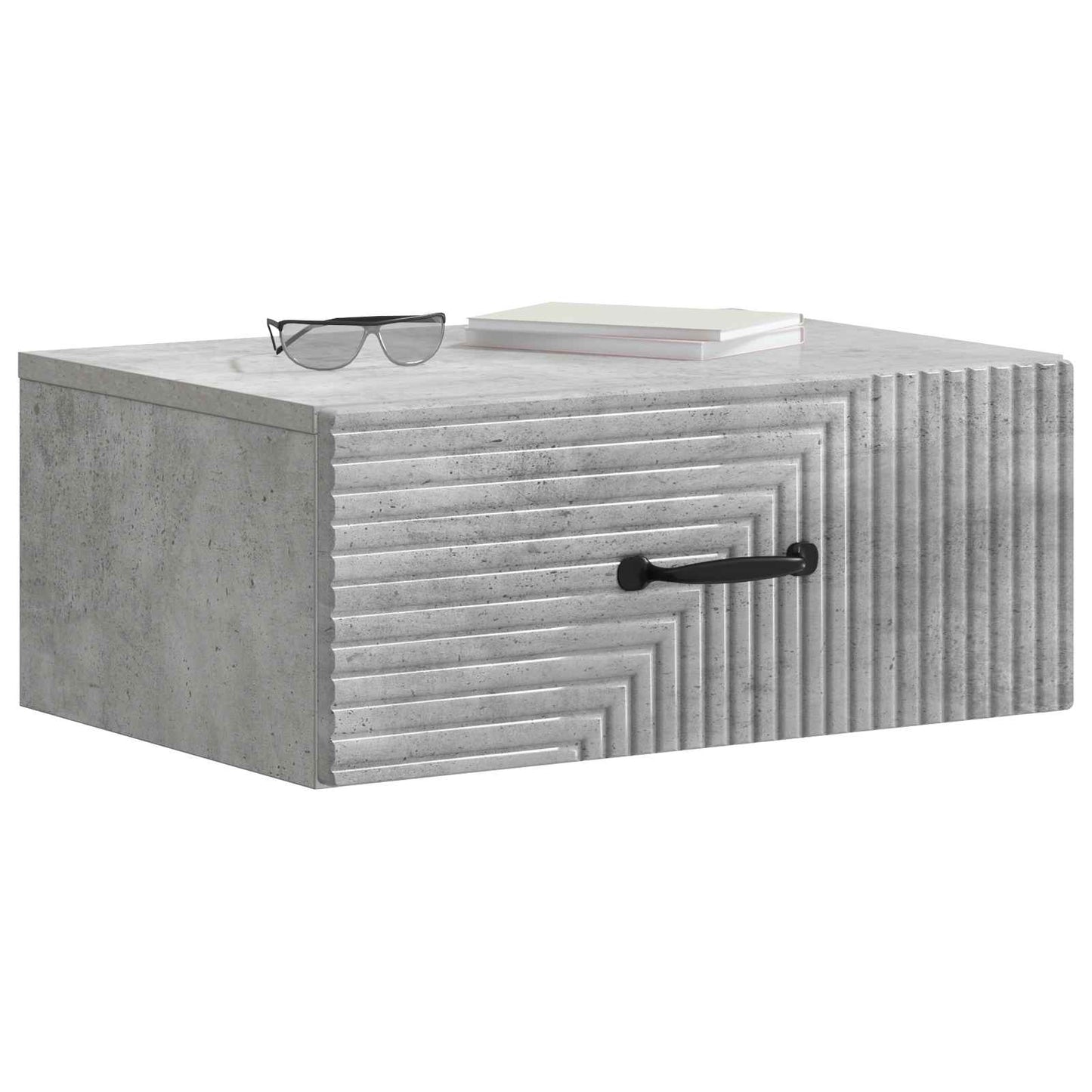 Wandmontierter Nachttisch 2 Stk. Betongrau 49 x 34,5 x 20 cm