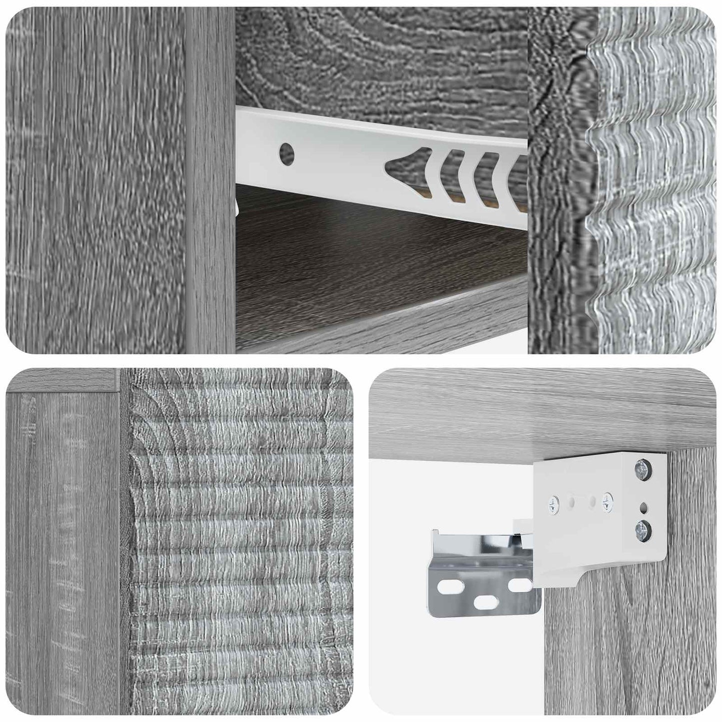 Wandmontierter Nachttisch 2 Stk. Sonoma-Grau 49 x 34,5 x 20 cm