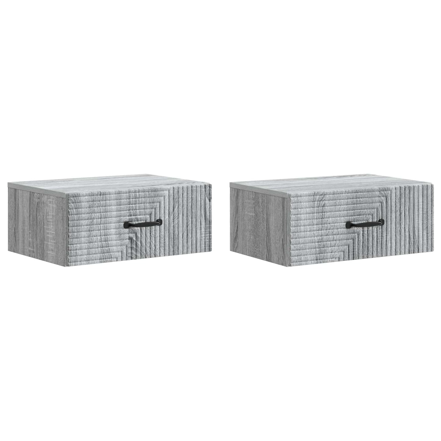 Wandmontierter Nachttisch 2 Stk. Sonoma-Grau 49 x 34,5 x 20 cm
