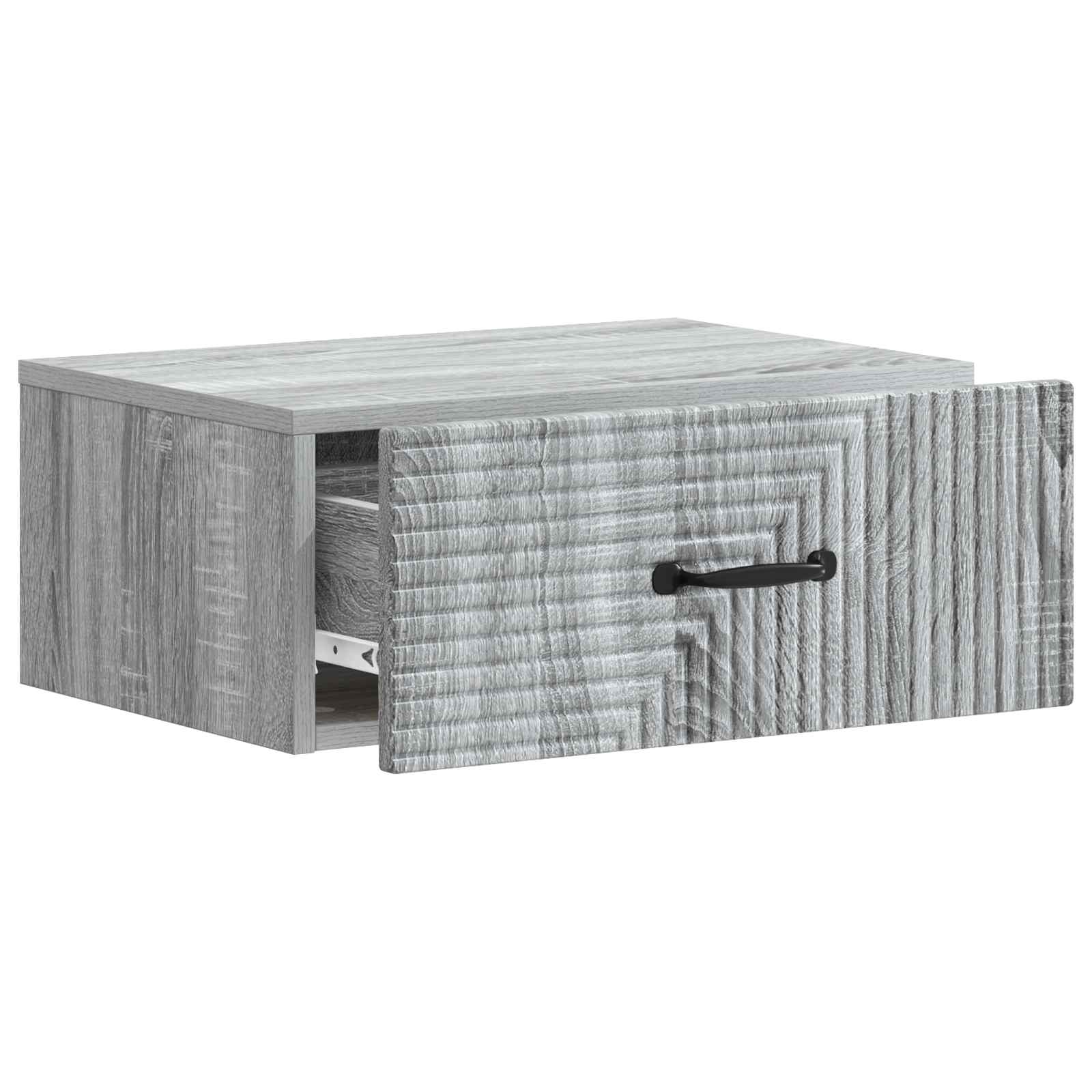 Wandmontierter Nachttisch 2 Stk. Sonoma-Grau 49 x 34,5 x 20 cm