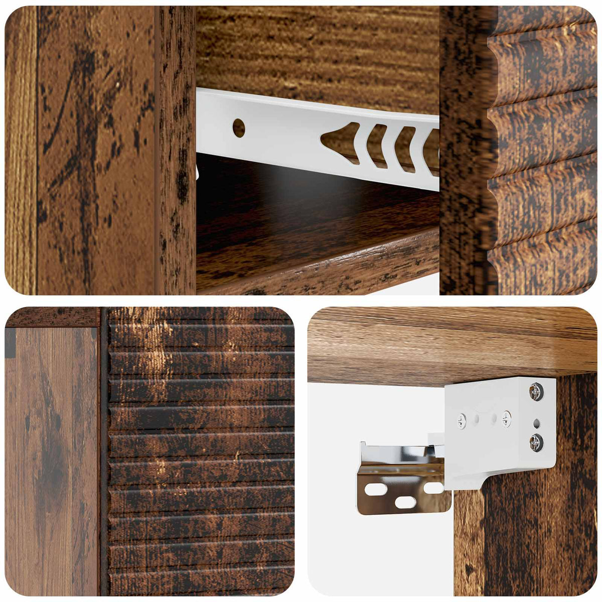 Wandmontierter Nachttisch 2 Stk. Altholz 49 x 34,5 x 20 cm