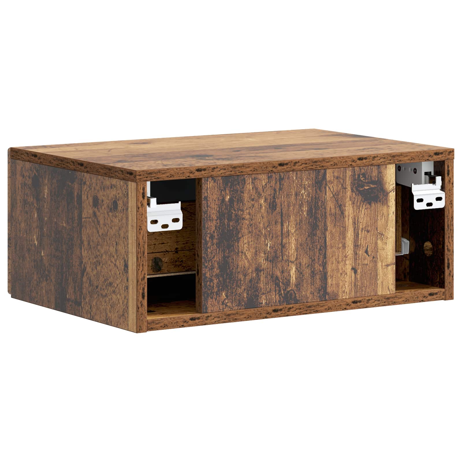 Wandmontierter Nachttisch 2 Stk. Altholz 49 x 34,5 x 20 cm