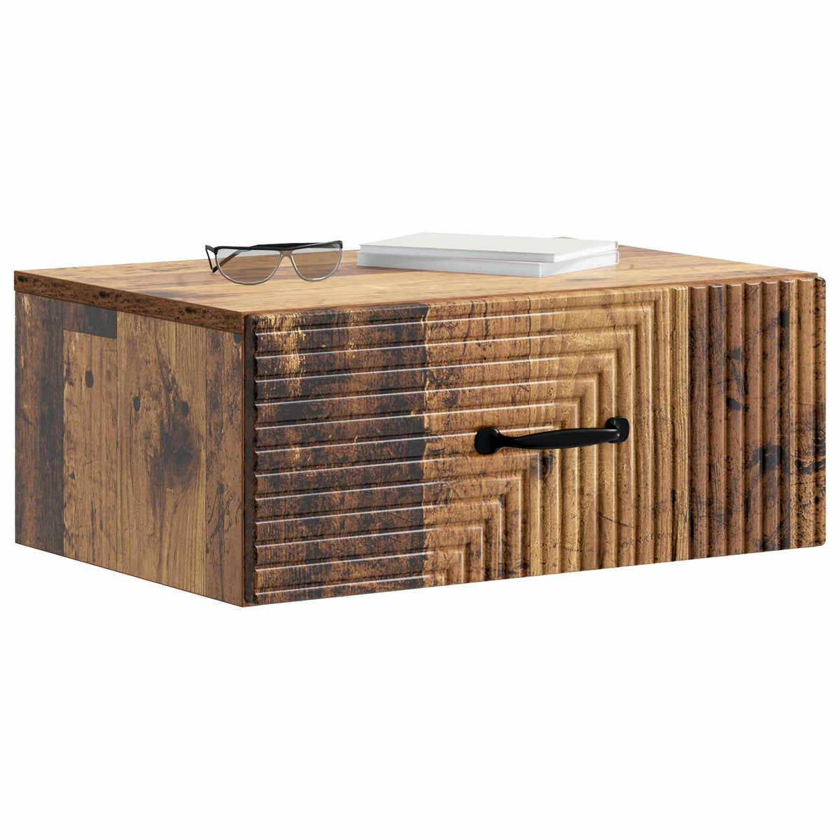 Wandmontierter Nachttisch 2 Stk. Altholz 49 x 34,5 x 20 cm