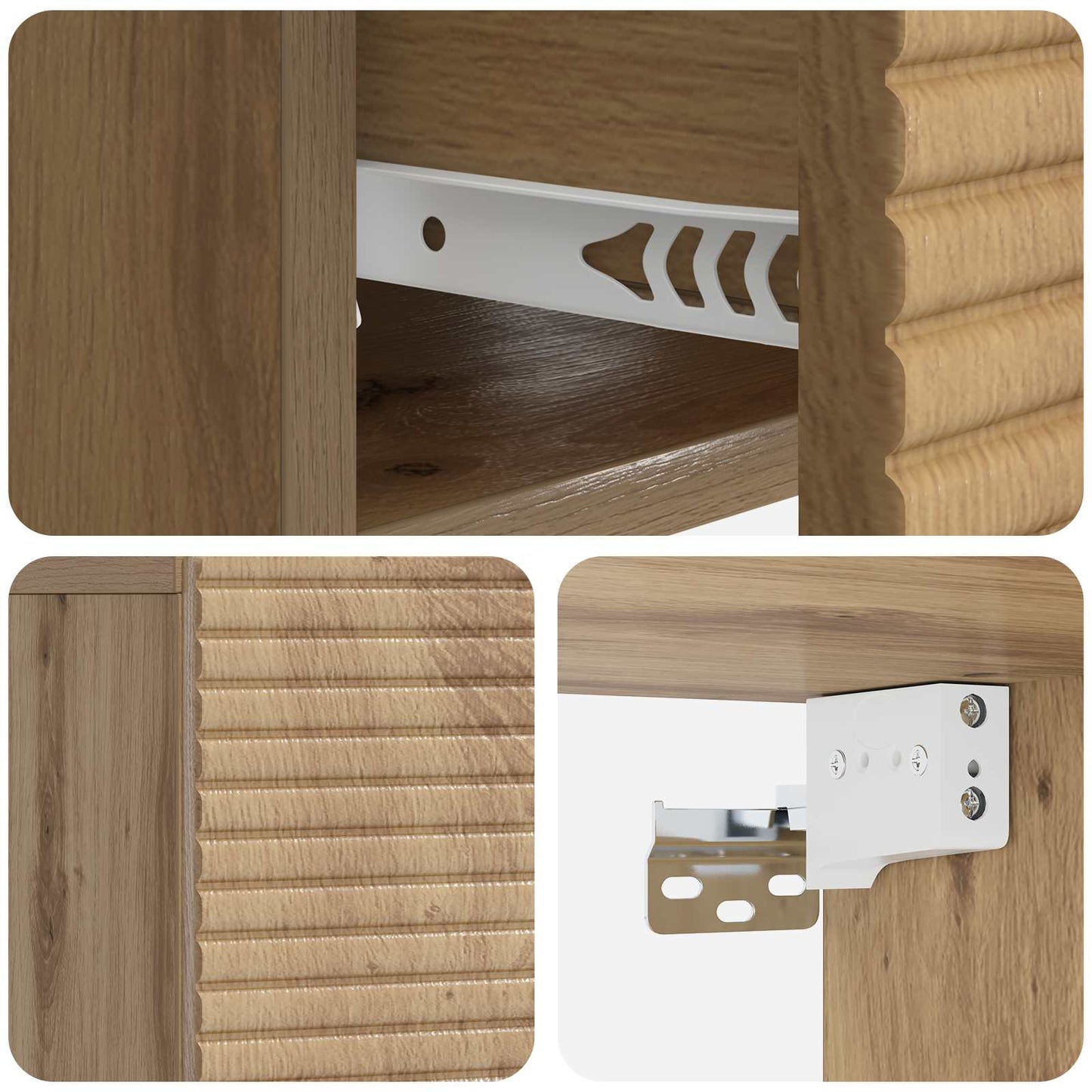 Wandmontierter Nachttisch 2 stk. Artisan-Eiche