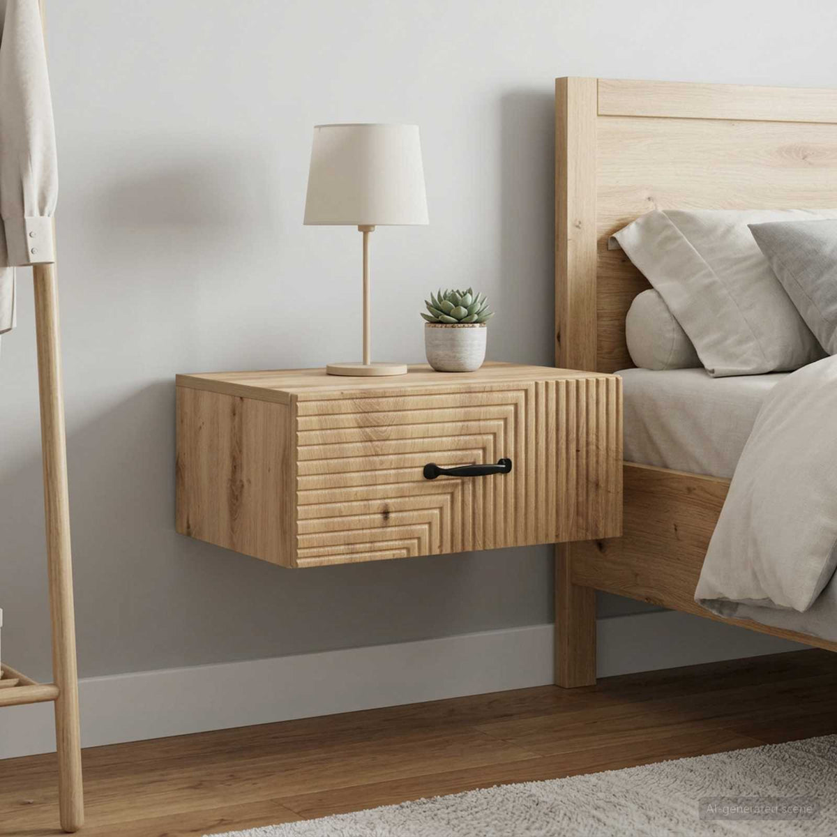 Wandmontierter Nachttisch 2 stk. Artisan-Eiche