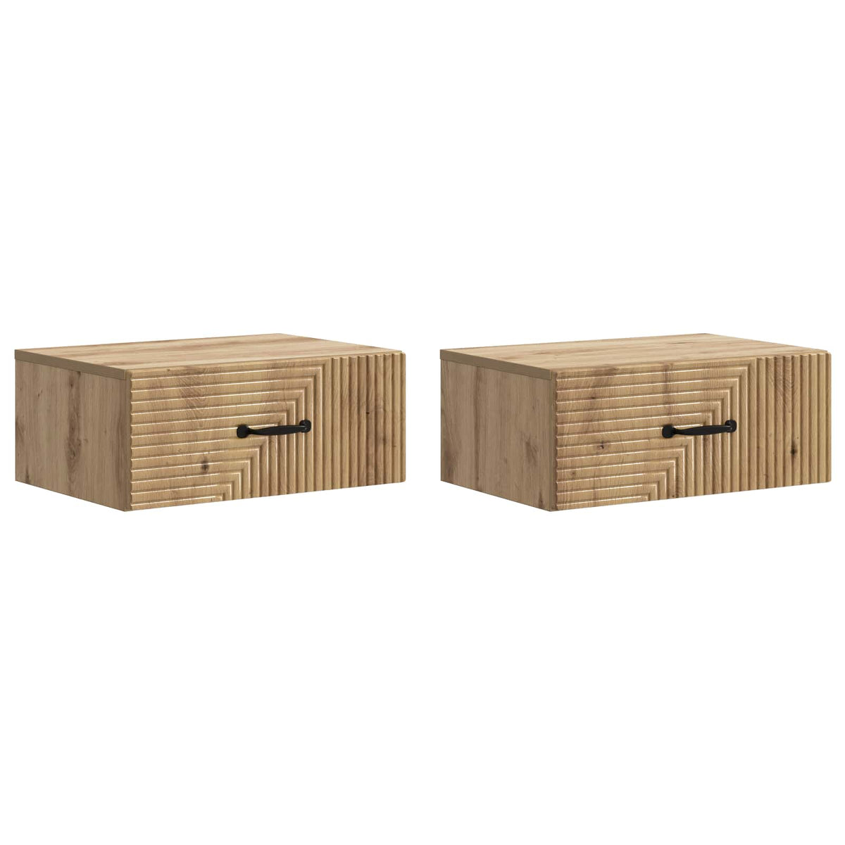 Wandmontierter Nachttisch 2 stk. Artisan-Eiche
