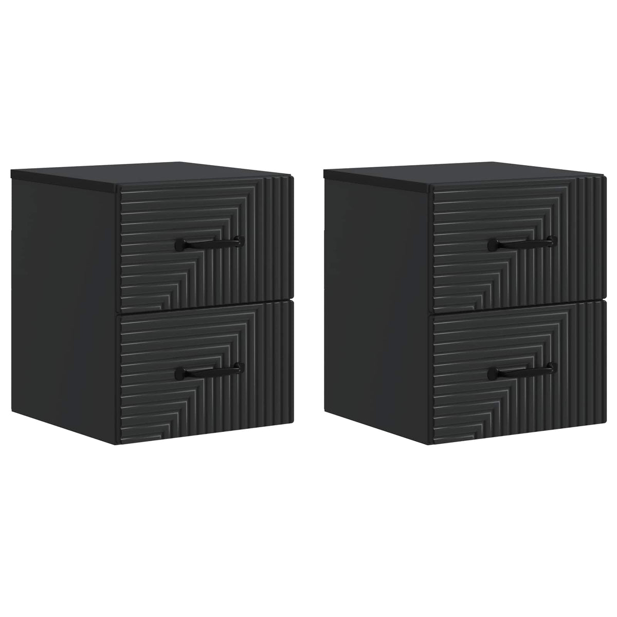 Wandmontierter Nachttisch 2 stk. Schwarz 34,5 x 33 x 40 cm