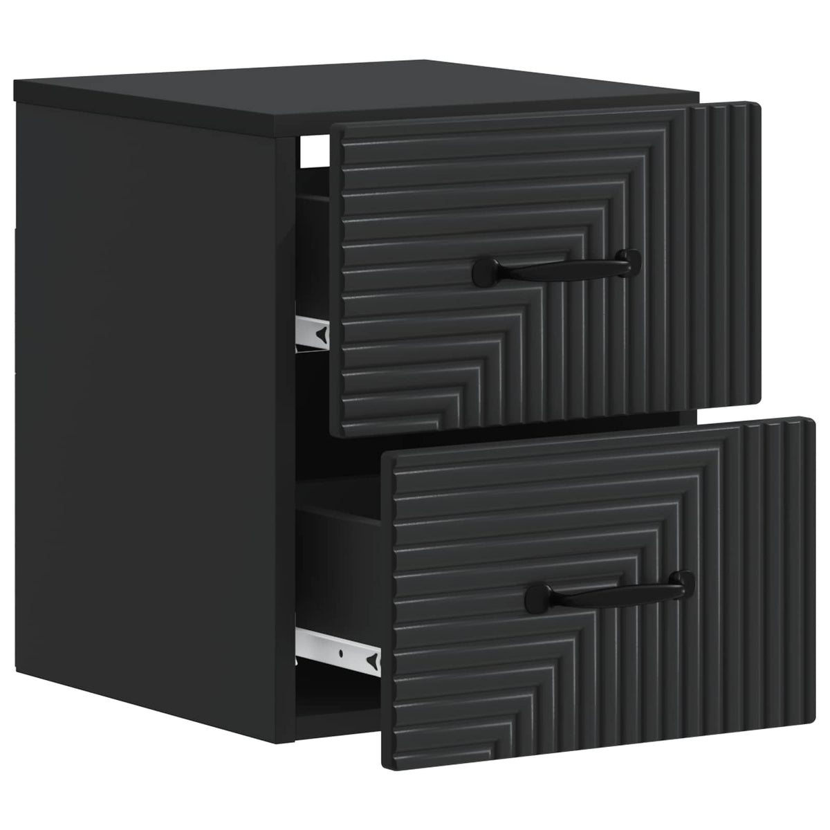 Wandmontierter Nachttisch 2 stk. Schwarz 34,5 x 33 x 40 cm