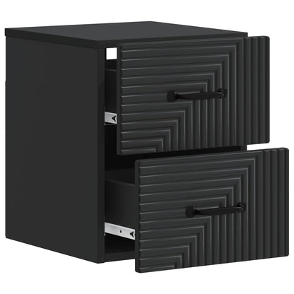 Wandmontierter Nachttisch 2 stk. Schwarz 34,5 x 33 x 40 cm