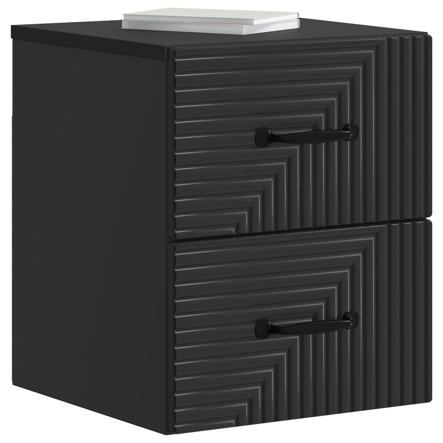 Wandmontierter Nachttisch 2 stk. Schwarz 34,5 x 33 x 40 cm
