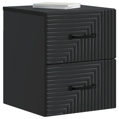 Wandmontierter Nachttisch 2 stk. Schwarz 34,5 x 33 x 40 cm