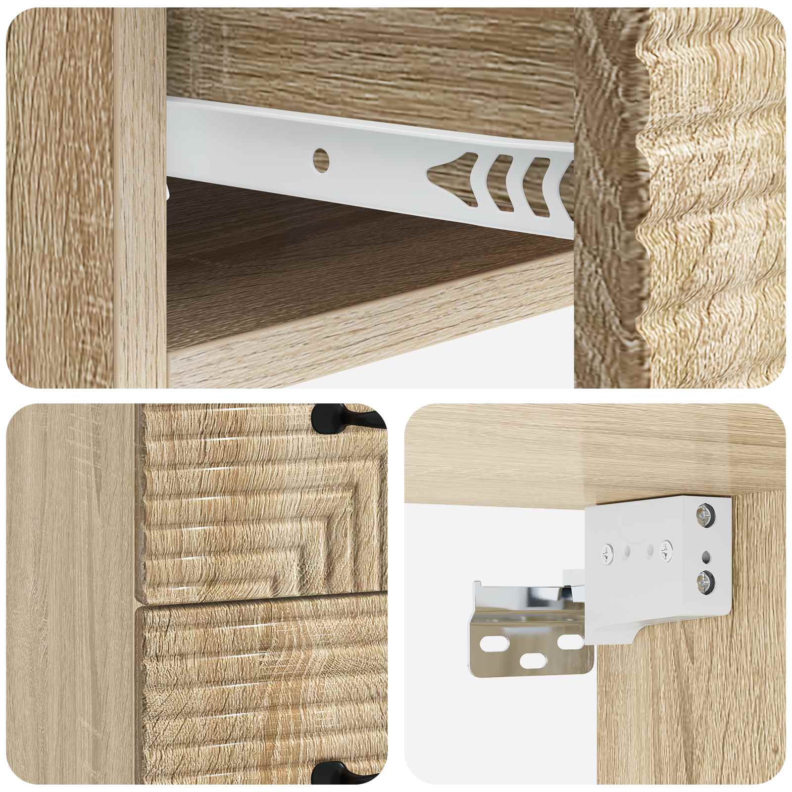 Wandmontierter Nachttisch 2 stk. Sonoma-Eiche 34,5 x 33 x 40 cm