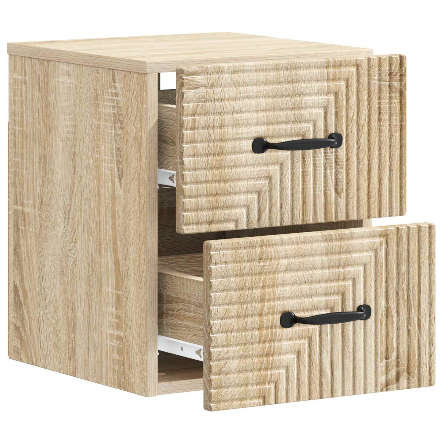 Wandmontierter Nachttisch 2 stk. Sonoma-Eiche 34,5 x 33 x 40 cm