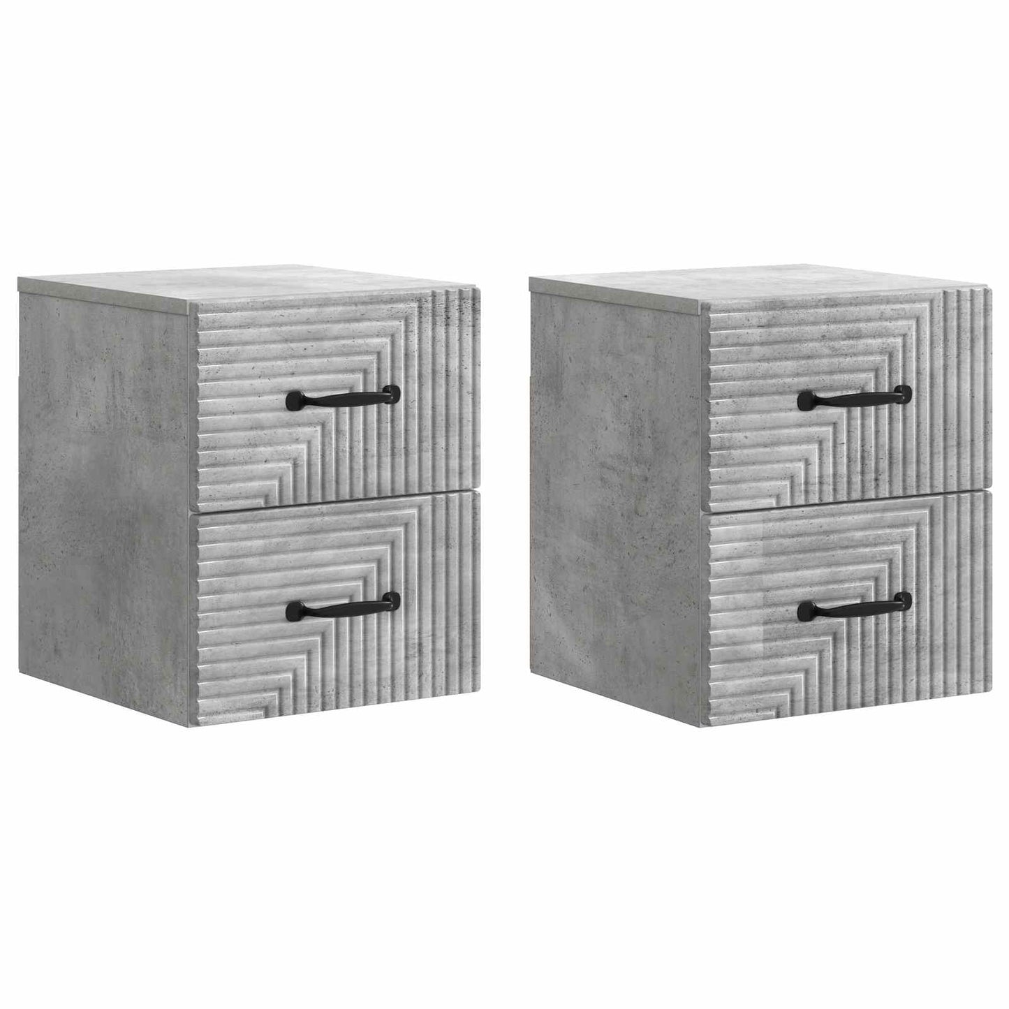 Wandmontierter Nachttisch 2 stk. Betongrau 34,5 x 33 x 40 cm