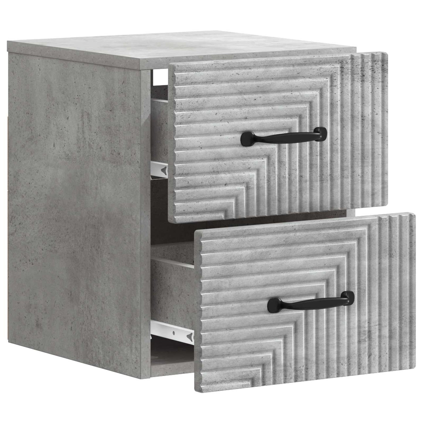 Wandmontierter Nachttisch 2 stk. Betongrau 34,5 x 33 x 40 cm