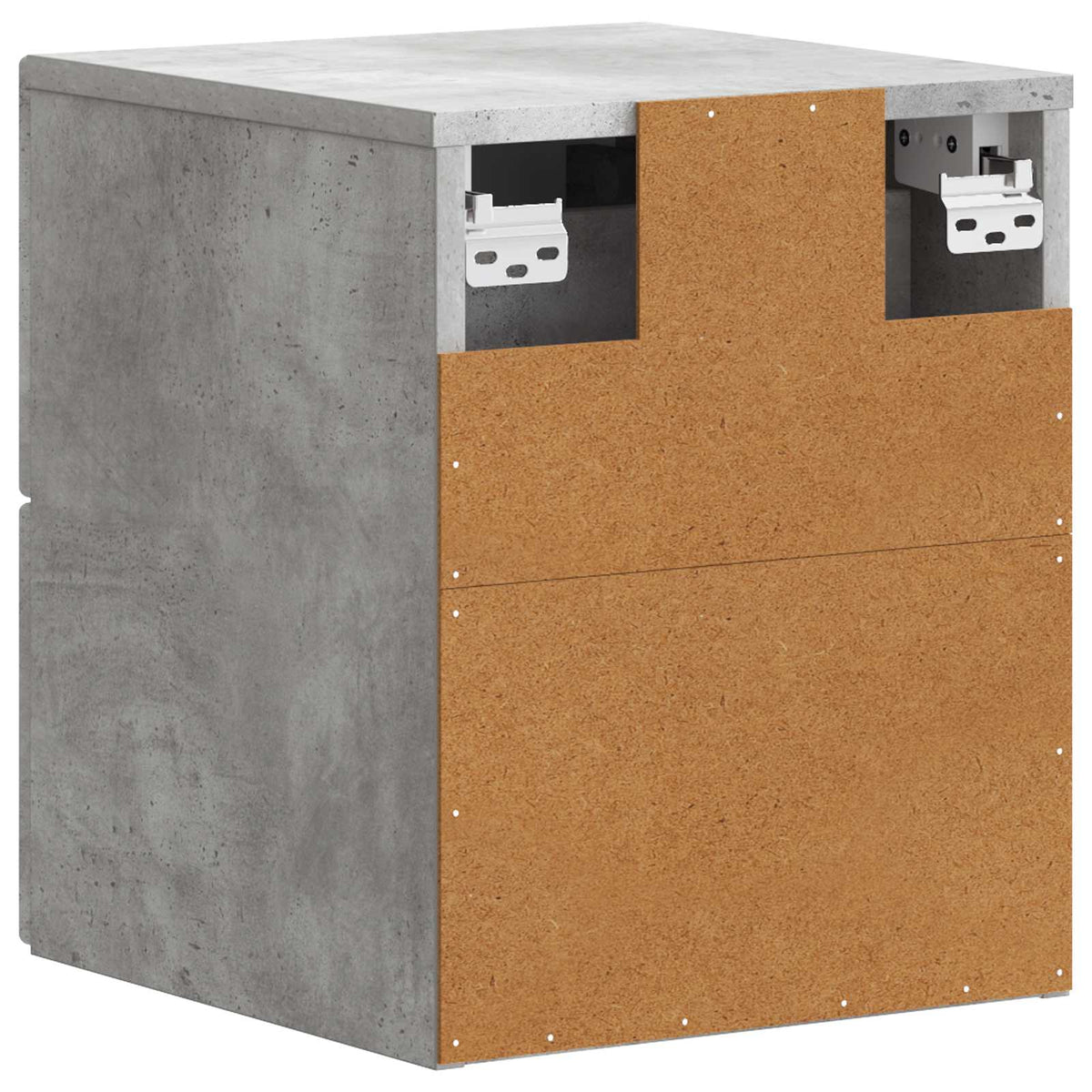 Wandmontierter Nachttisch 2 stk. Betongrau 34,5 x 33 x 40 cm