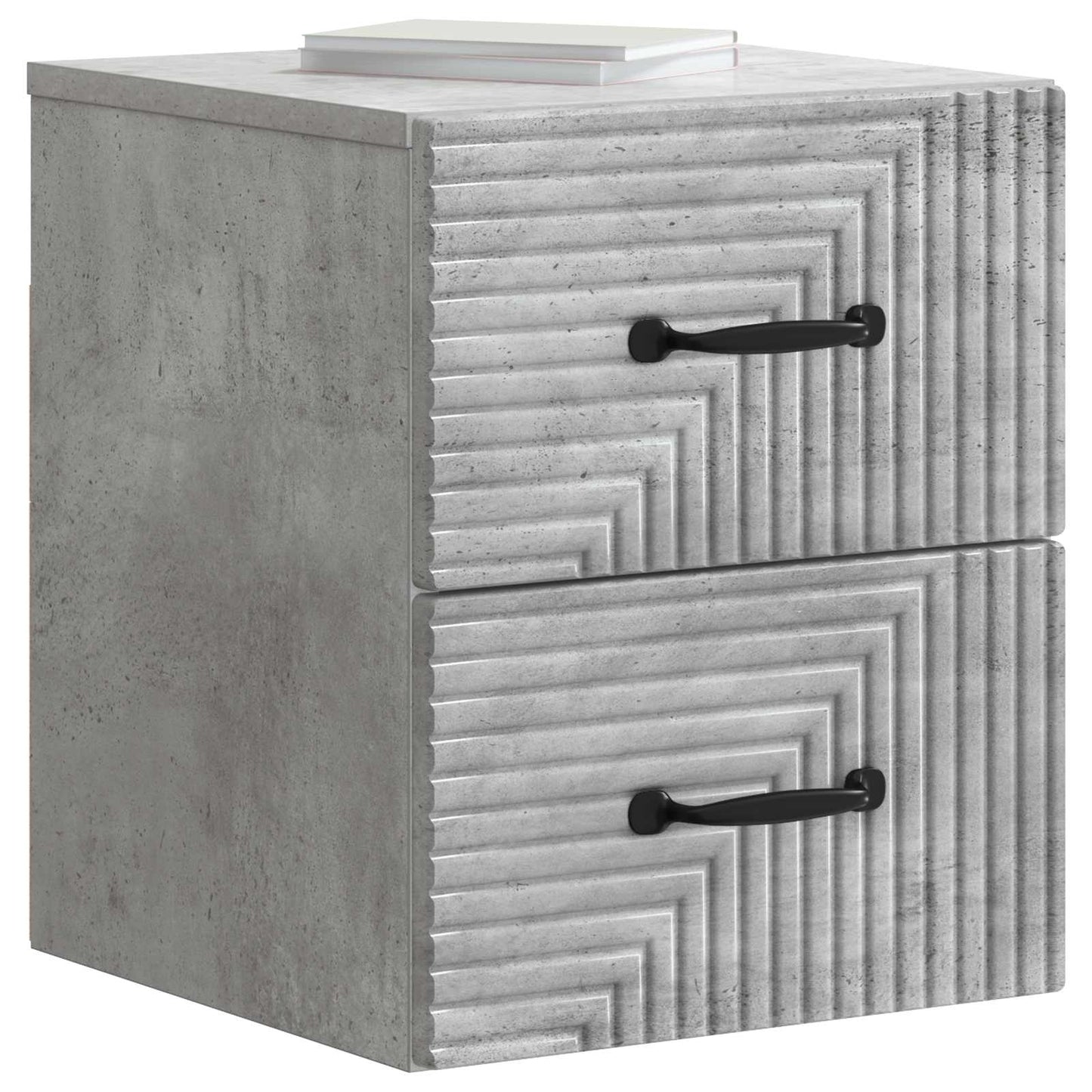Wandmontierter Nachttisch 2 stk. Betongrau 34,5 x 33 x 40 cm