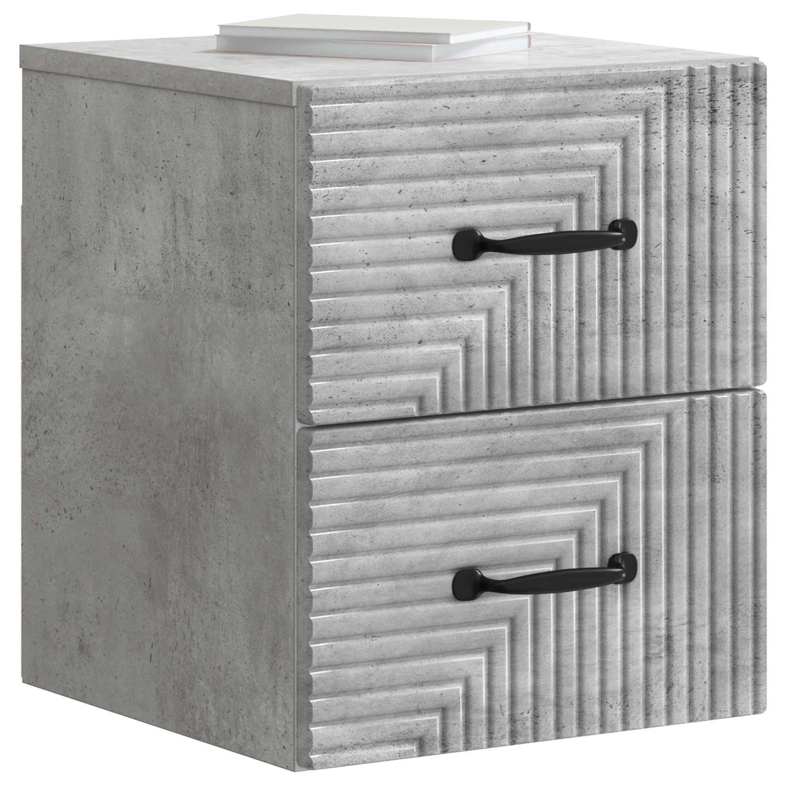 Wandmontierter Nachttisch 2 stk. Betongrau 34,5 x 33 x 40 cm