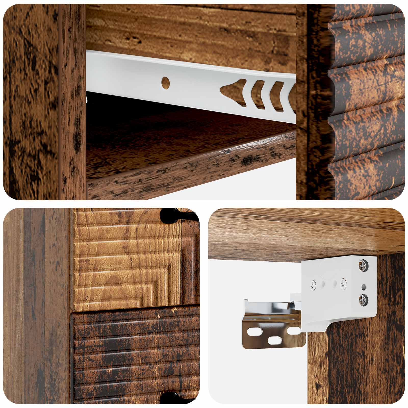 Wandmontierter Nachttisch 2 Stk. Altholz 34,5 x 33 x 40 cm