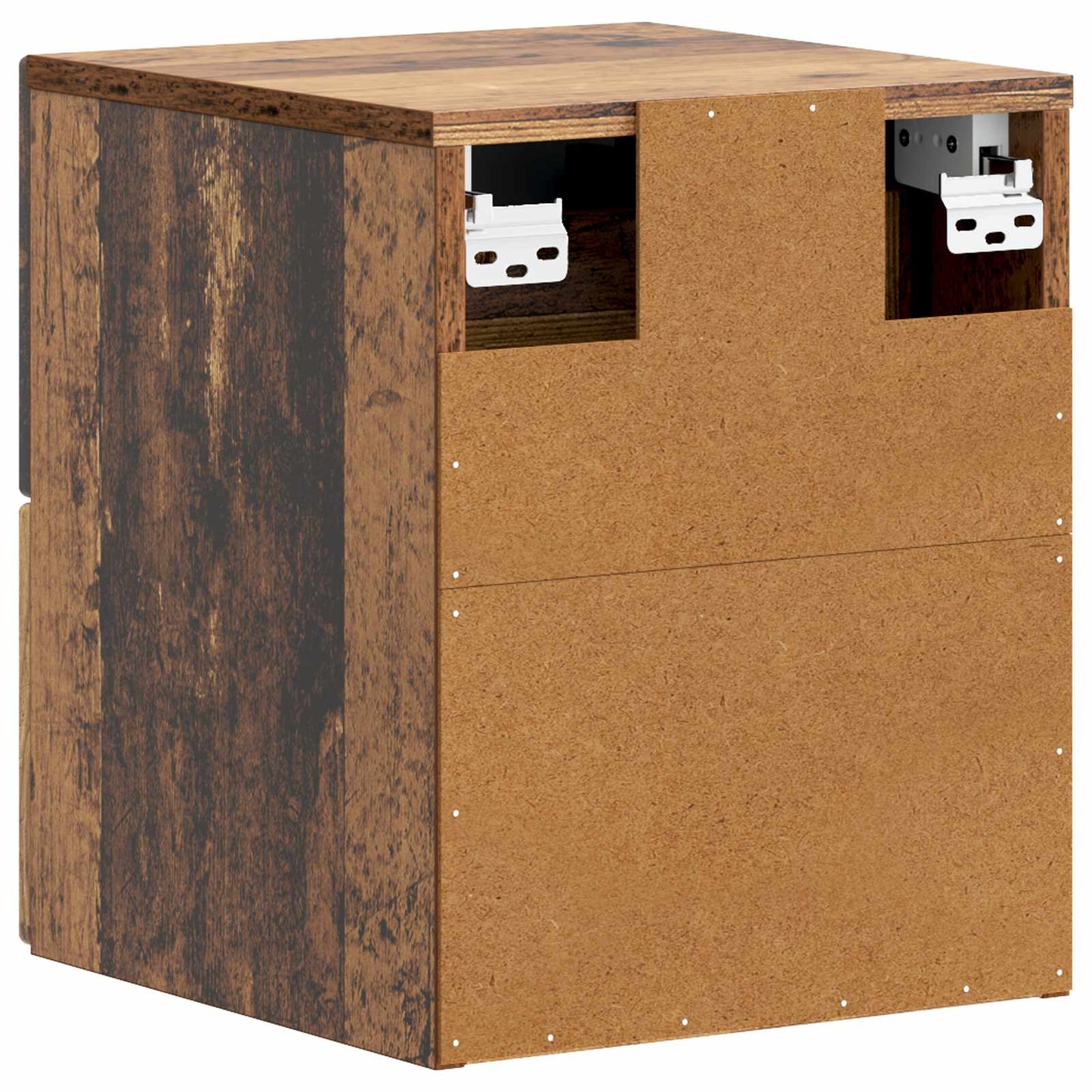 Wandmontierter Nachttisch 2 Stk. Altholz 34,5 x 33 x 40 cm