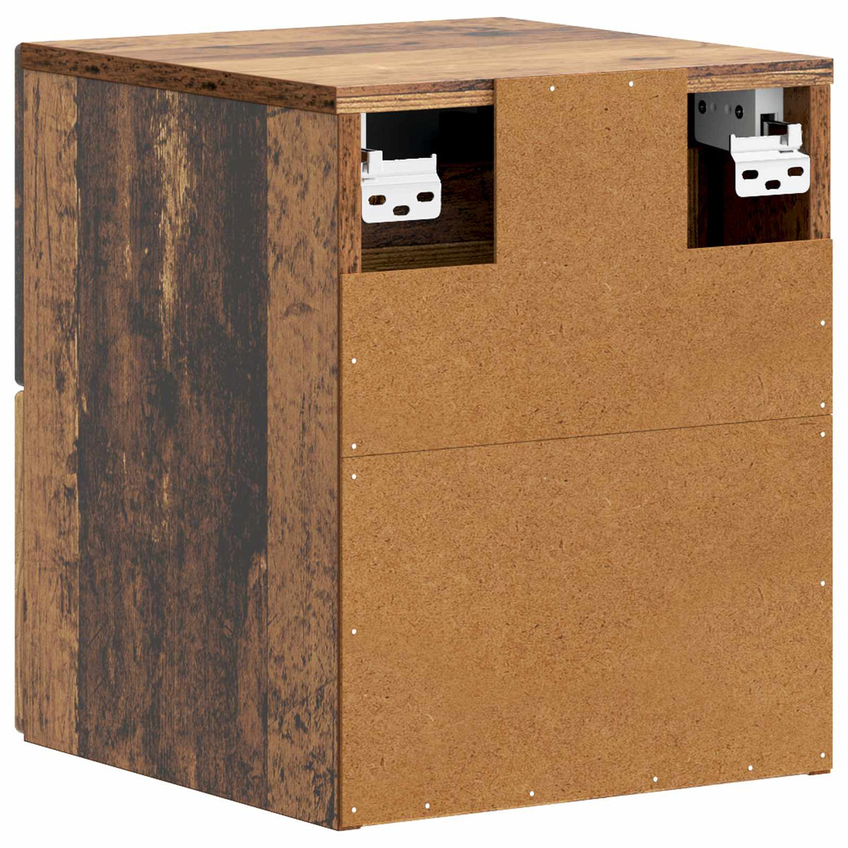 Wandmontierter Nachttisch 2 Stk. Altholz 34,5 x 33 x 40 cm