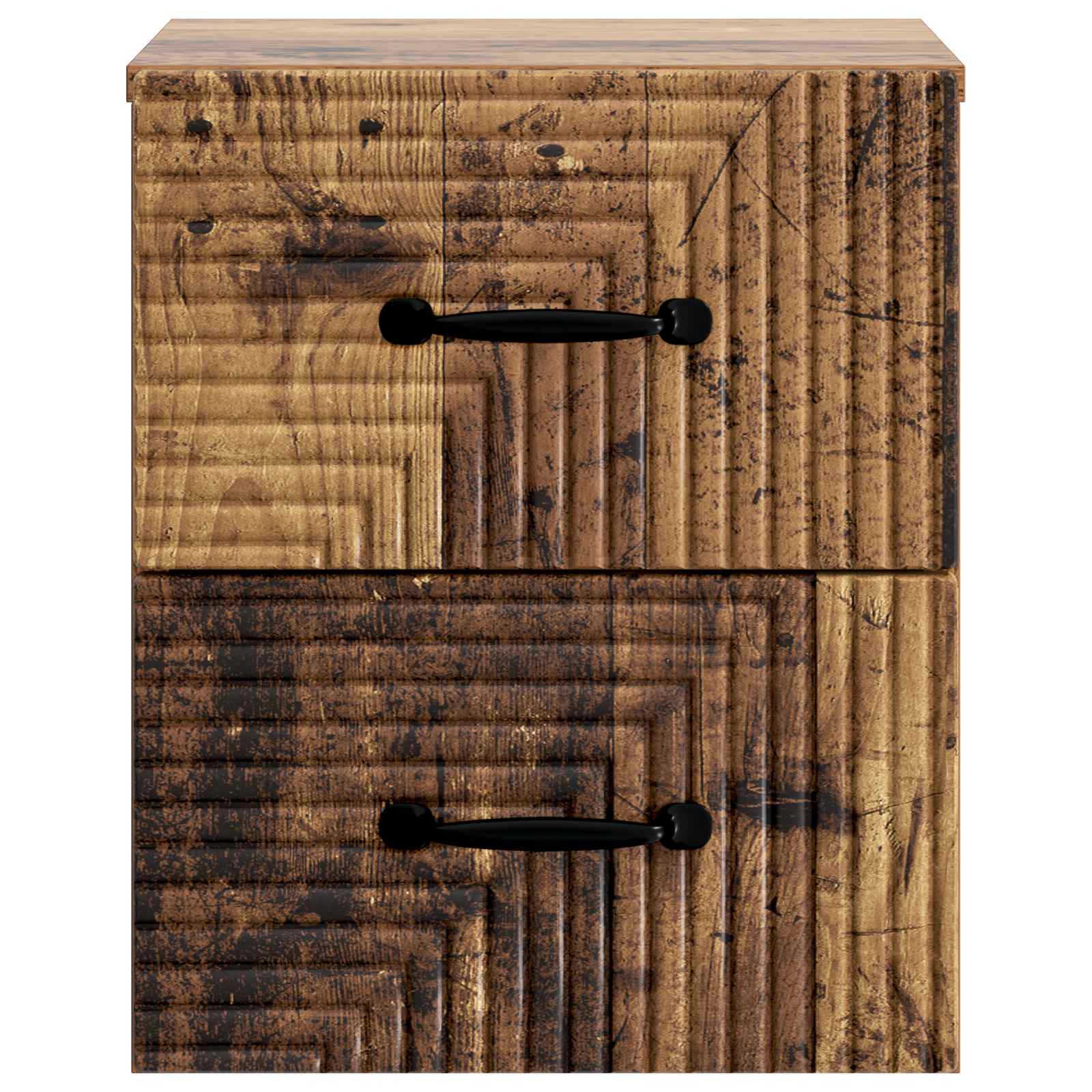 Wandmontierter Nachttisch 2 Stk. Altholz 34,5 x 33 x 40 cm