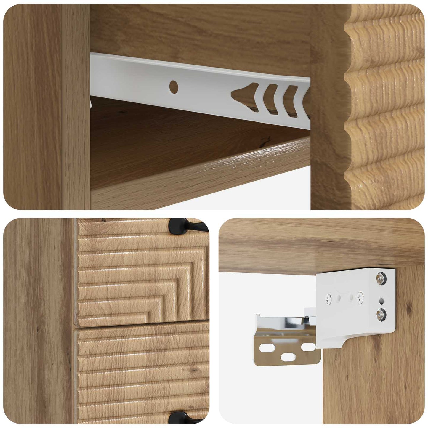 Wandmontierter Nachttisch 2 stk. Artisan-Eiche