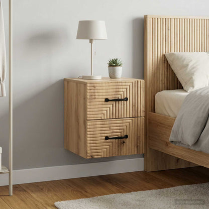 Wandmontierter Nachttisch 2 stk. Artisan-Eiche