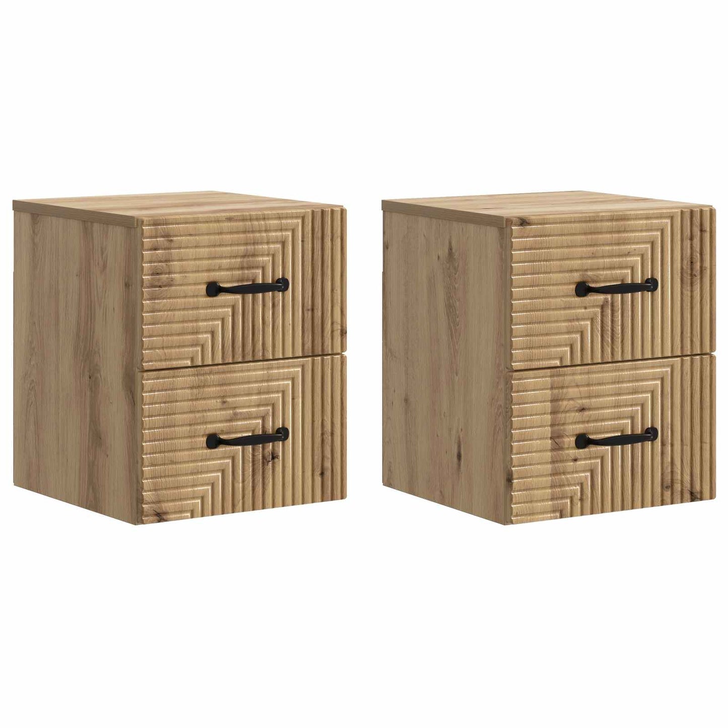 Wandmontierter Nachttisch 2 stk. Artisan-Eiche