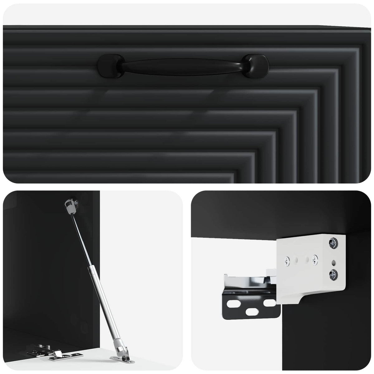Wandmontierter TV-Schrank Schwarz 59,5 x 41 x 30 cm
