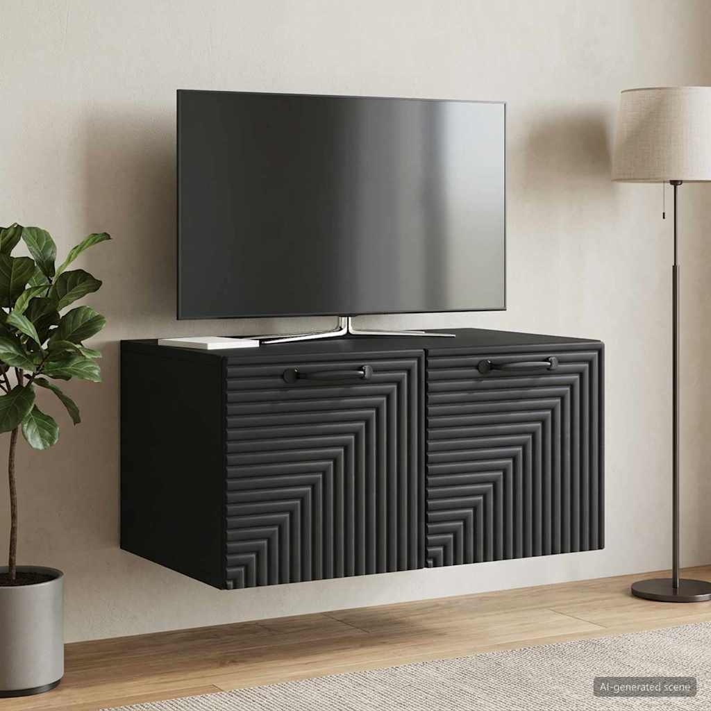 Wandmontierter TV-Schrank Schwarz 59,5 x 41 x 30 cm