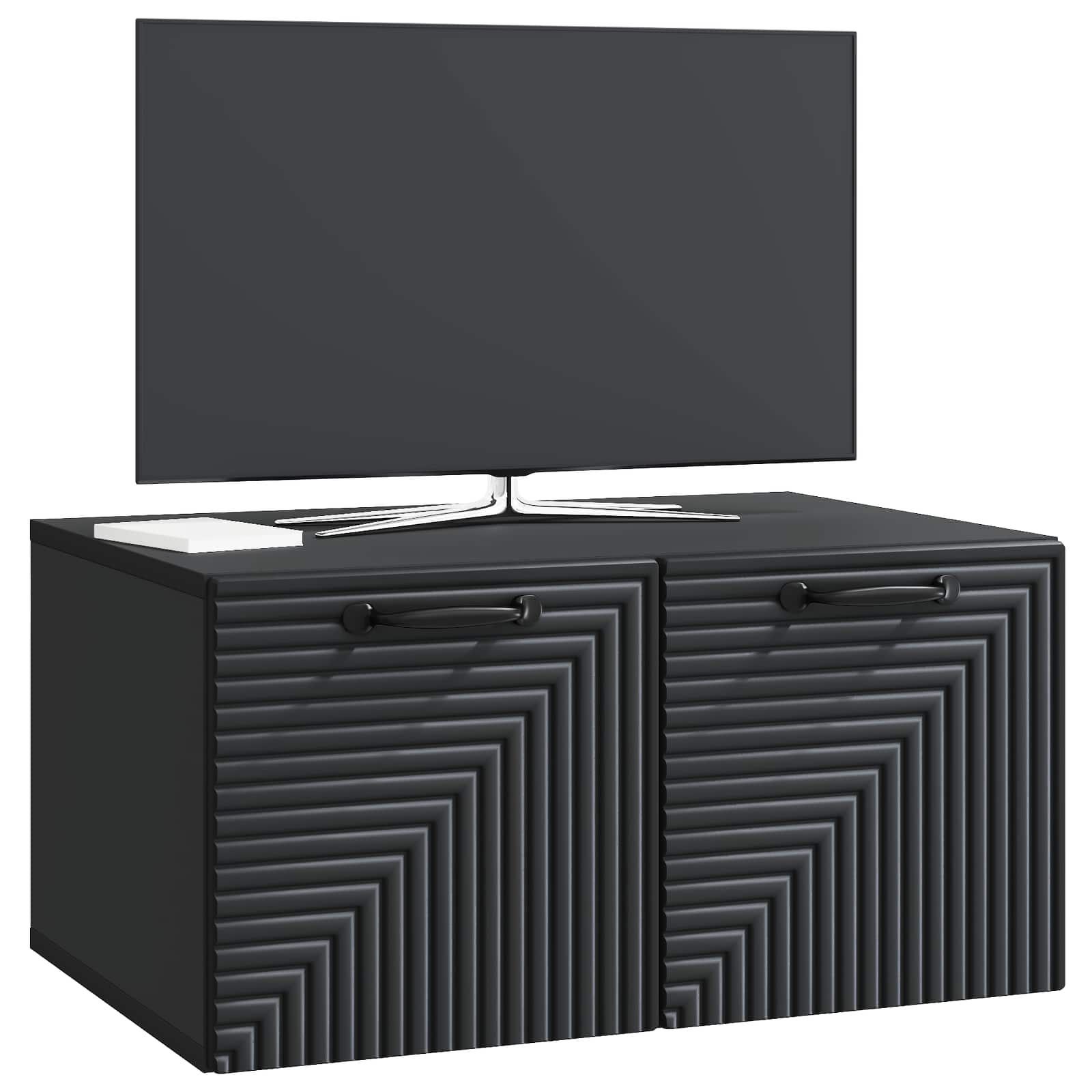 Wandmontierter TV-Schrank Schwarz 59,5 x 41 x 30 cm