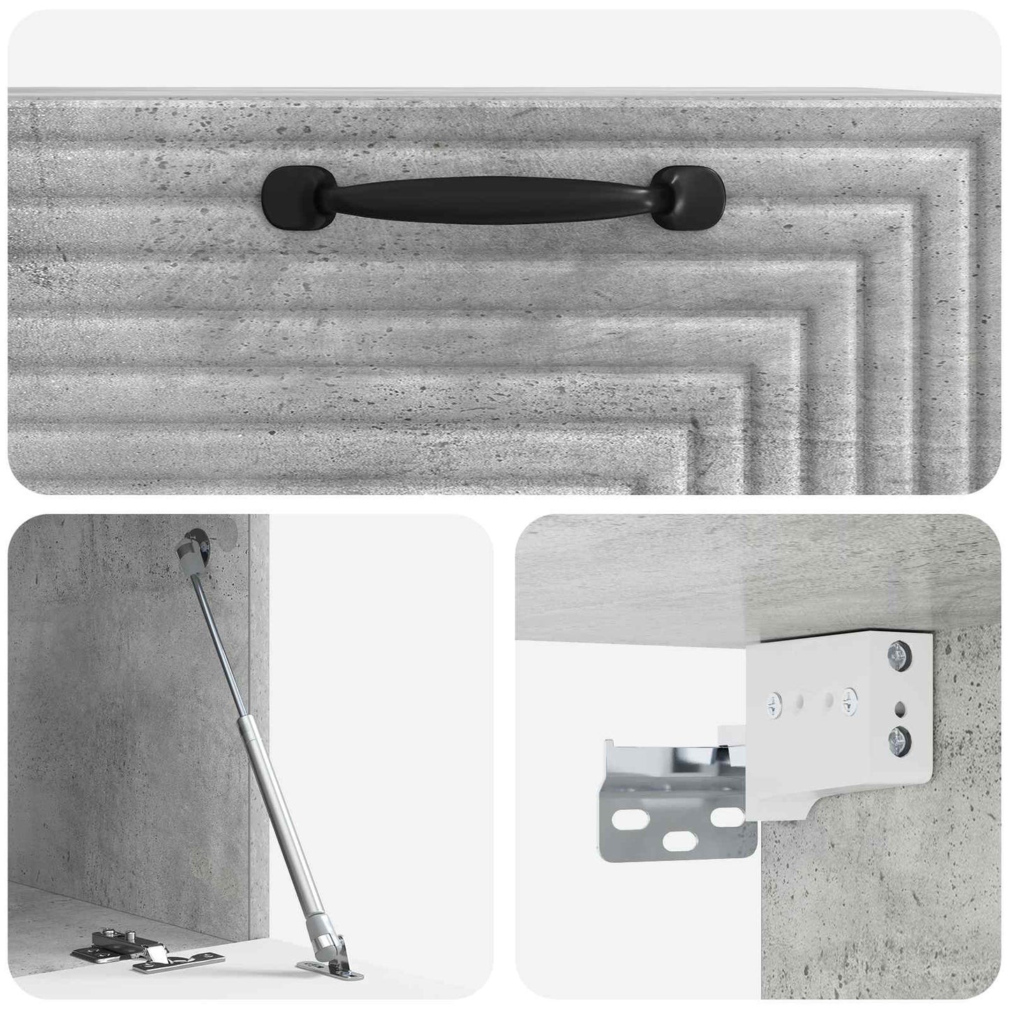 Wandmontierter TV-Schrank Betongrau 59,5 x 41 x 30 cm