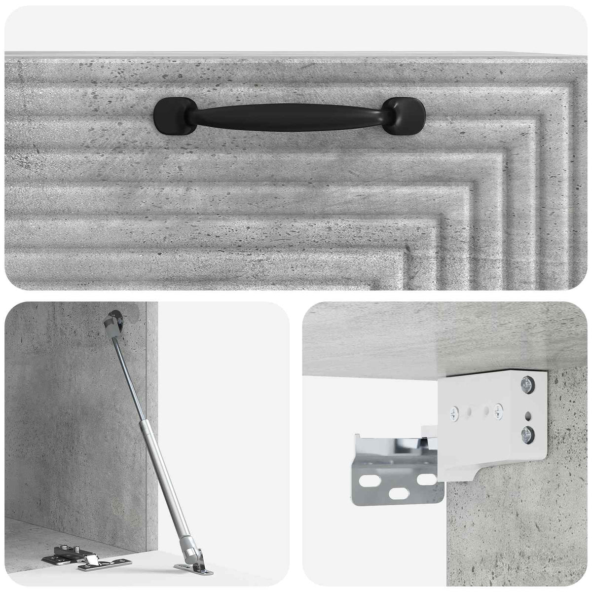 Wandmontierter TV-Schrank Betongrau 59,5 x 41 x 30 cm