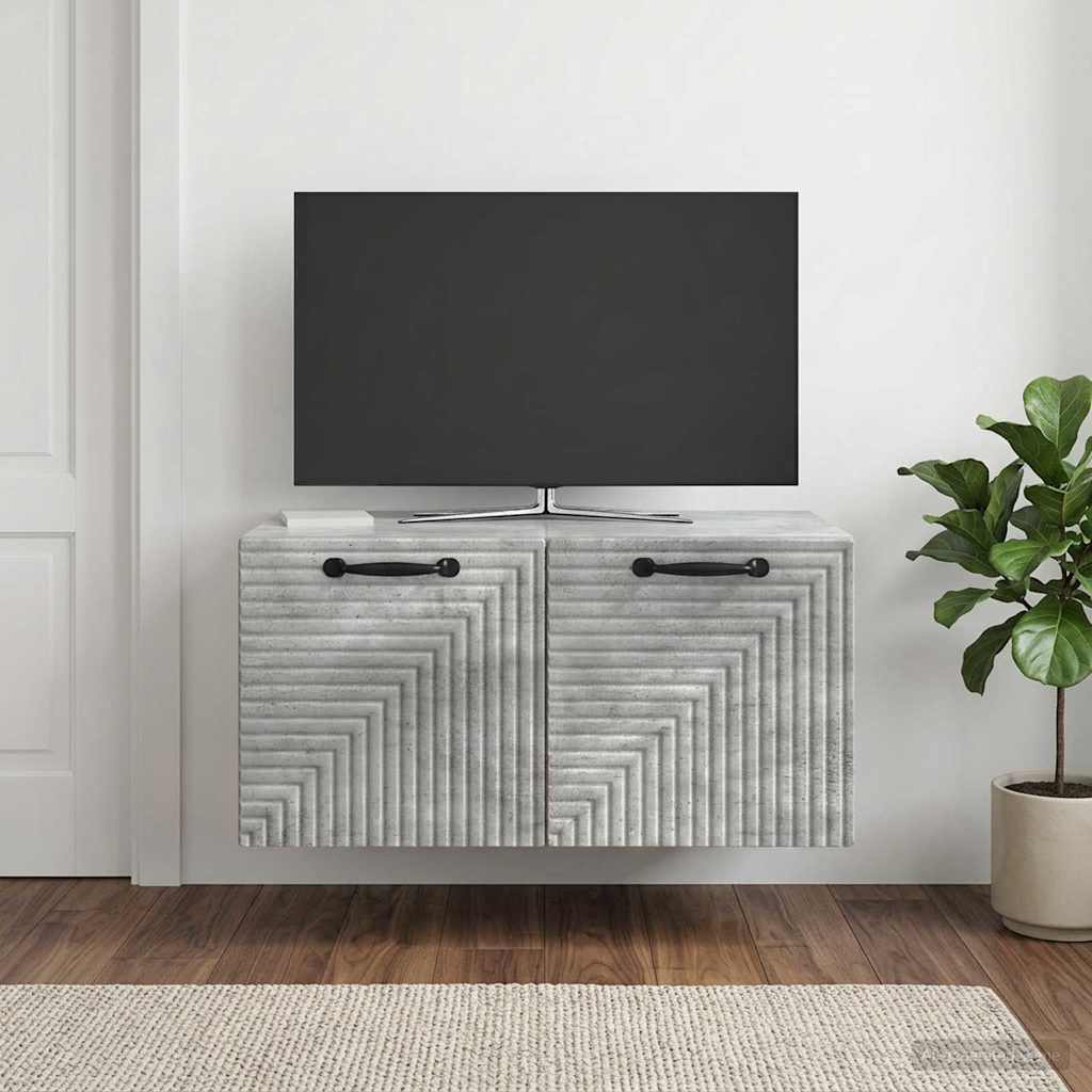 Wandmontierter TV-Schrank Betongrau 59,5 x 41 x 30 cm