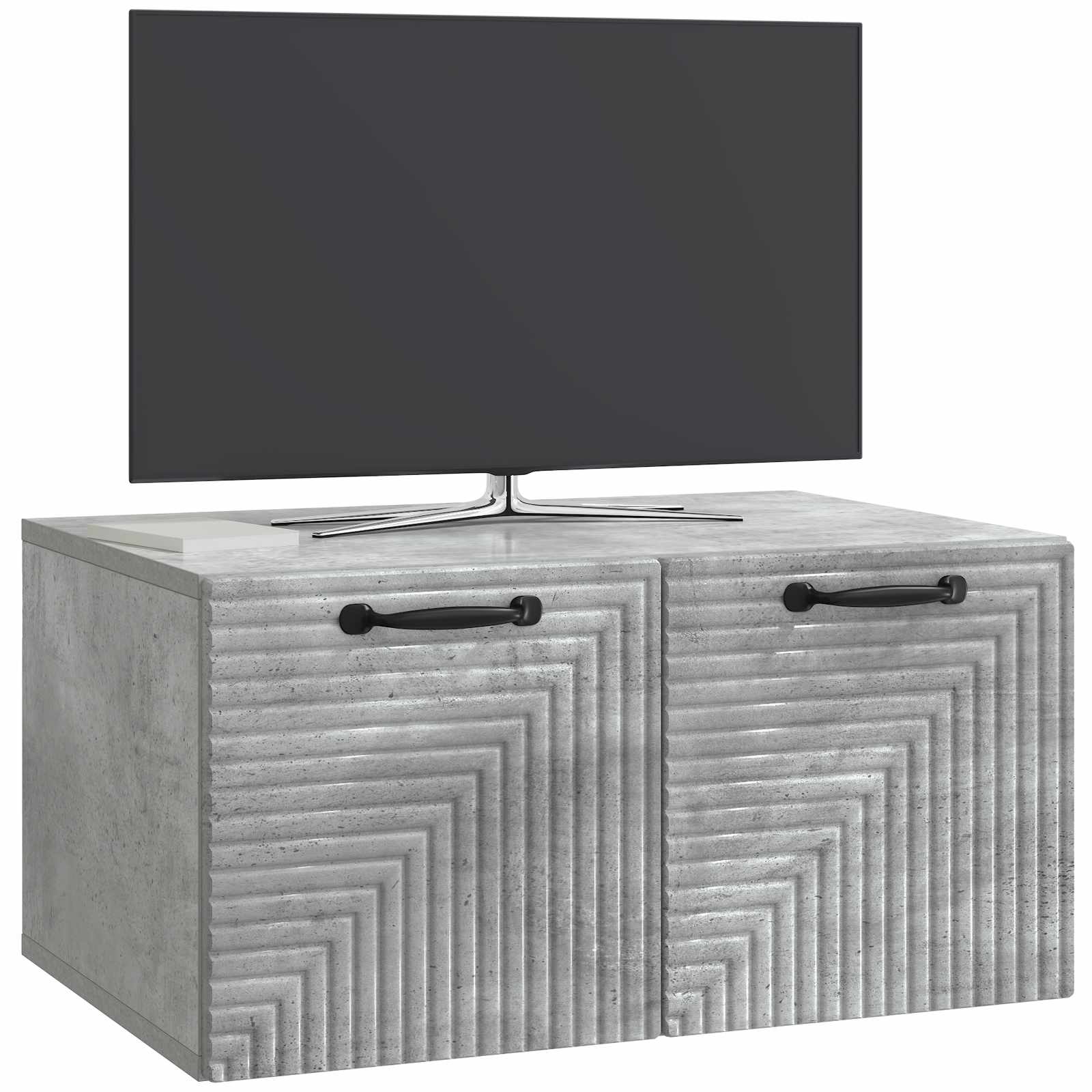 Wandmontierter TV-Schrank Betongrau 59,5 x 41 x 30 cm