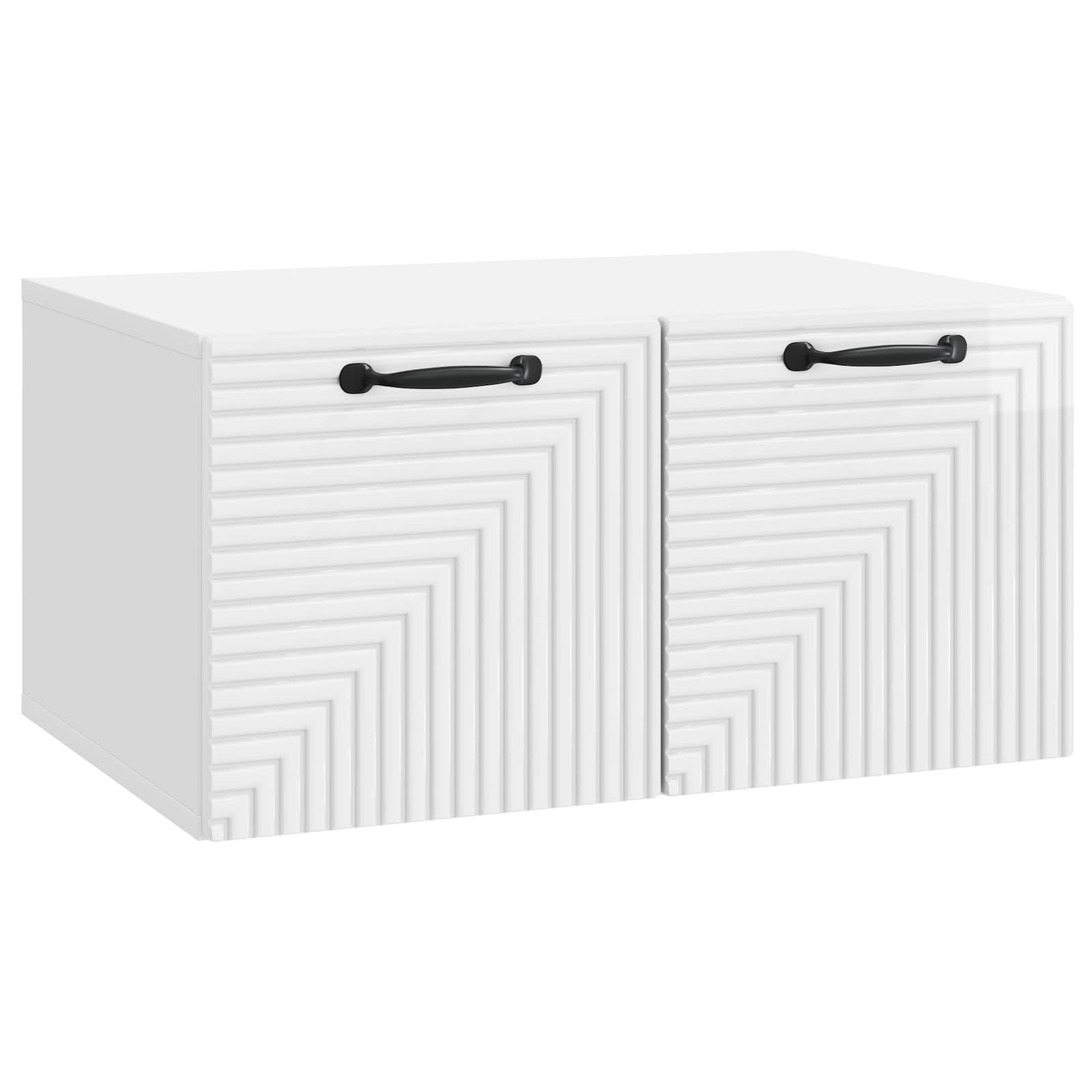 Wandmontierter TV-Schrank Hochglanz Weiß 59,5 x 41 x 30 cm