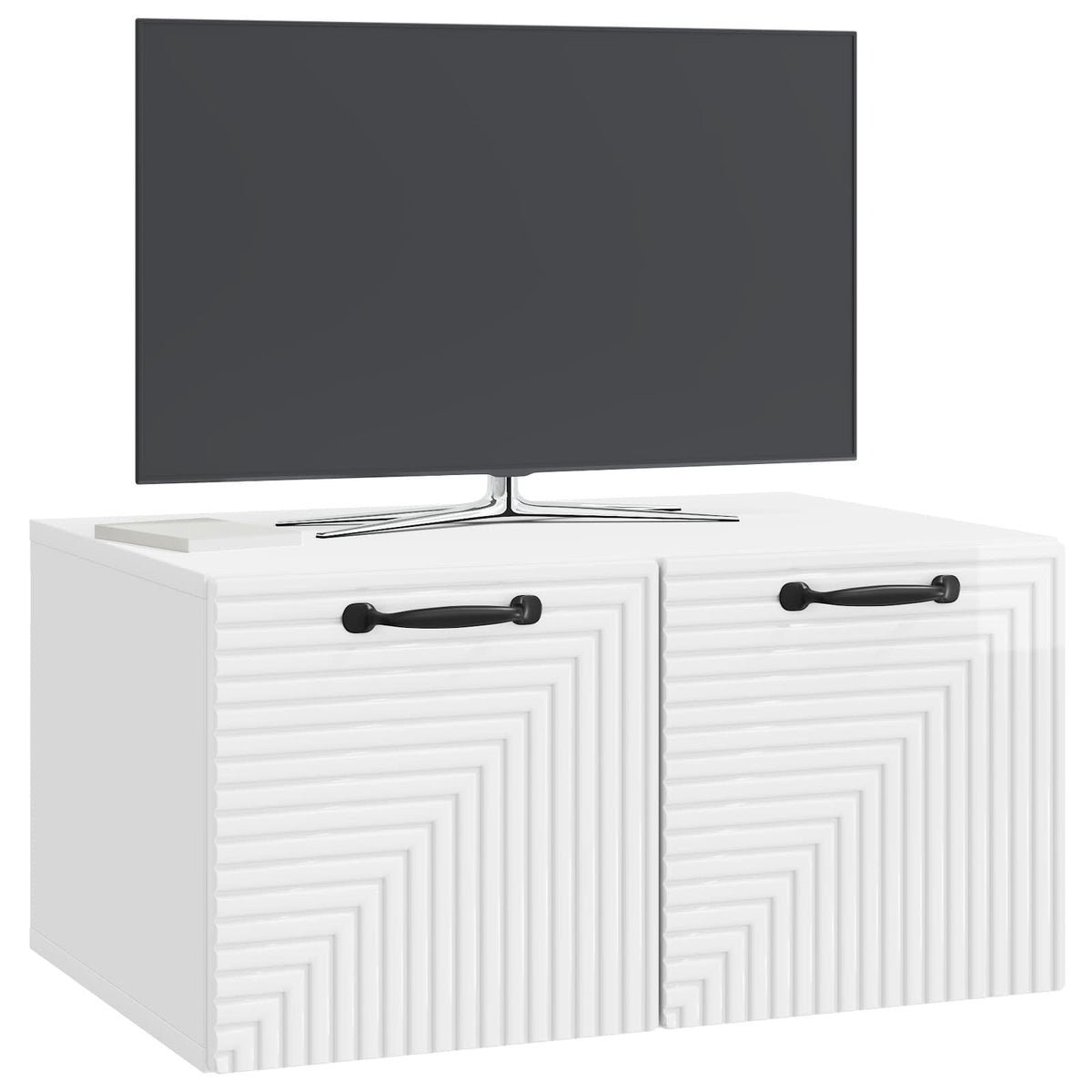 Wandmontierter TV-Schrank Hochglanz Weiß 59,5 x 41 x 30 cm