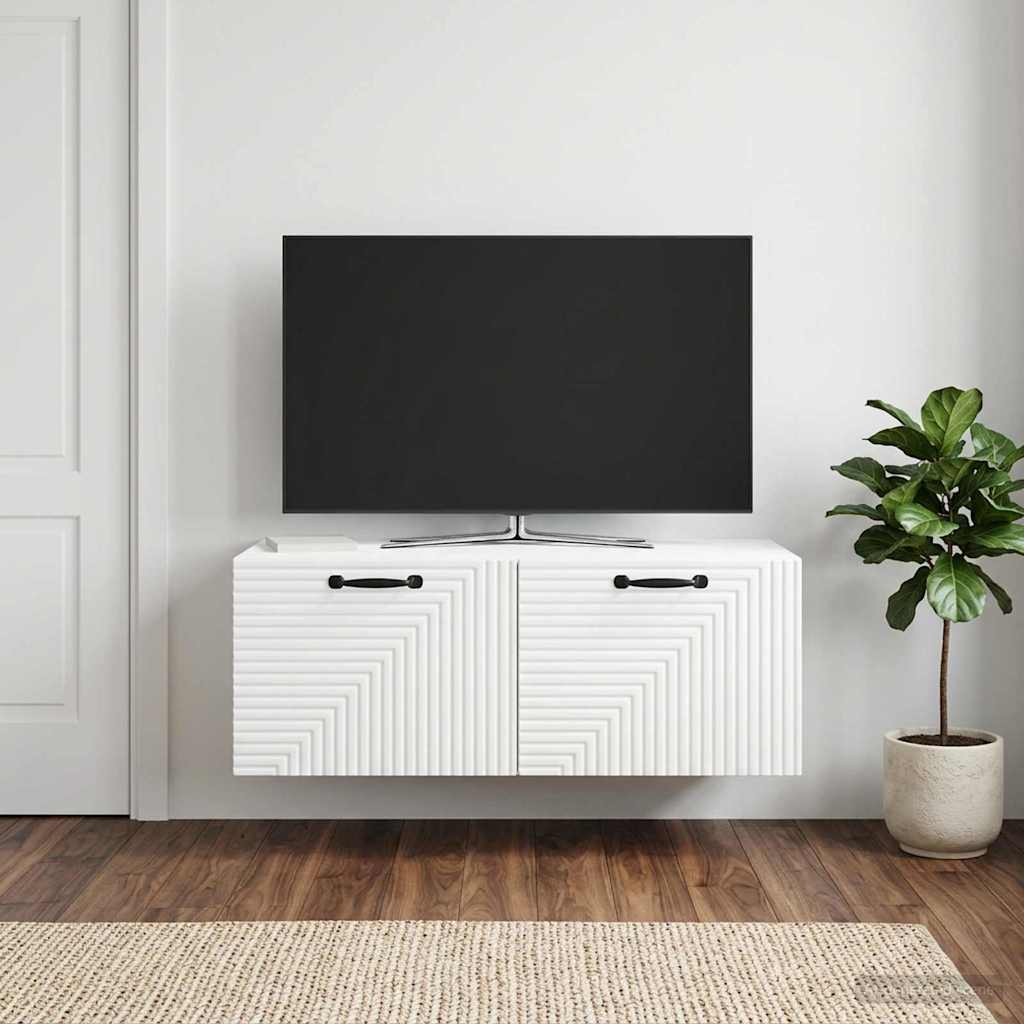 Wandmontierter TV-Schrank Weiß 78,5 x 41 x 30 cm Holzwerkstoff