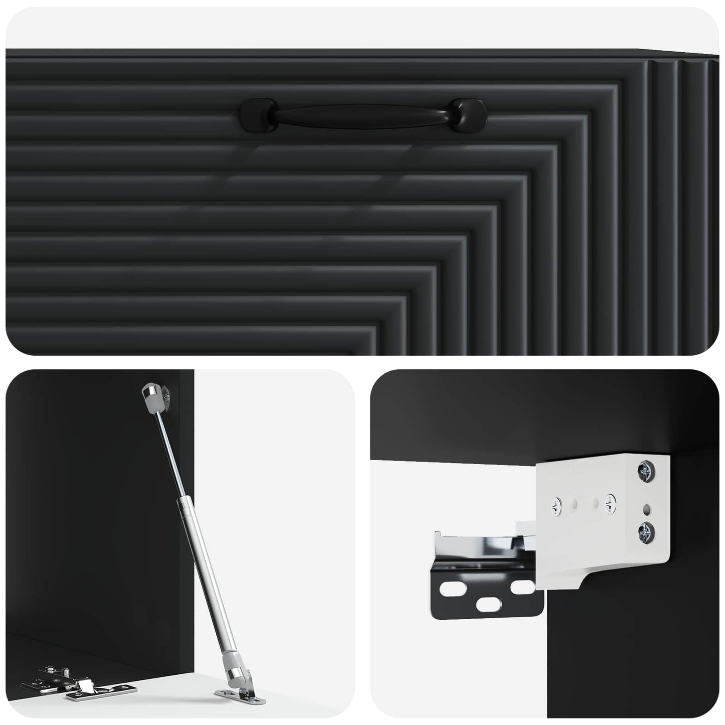 Wandmontierter TV-Schrank Schwarz 78,5 x 41 x 30 cm