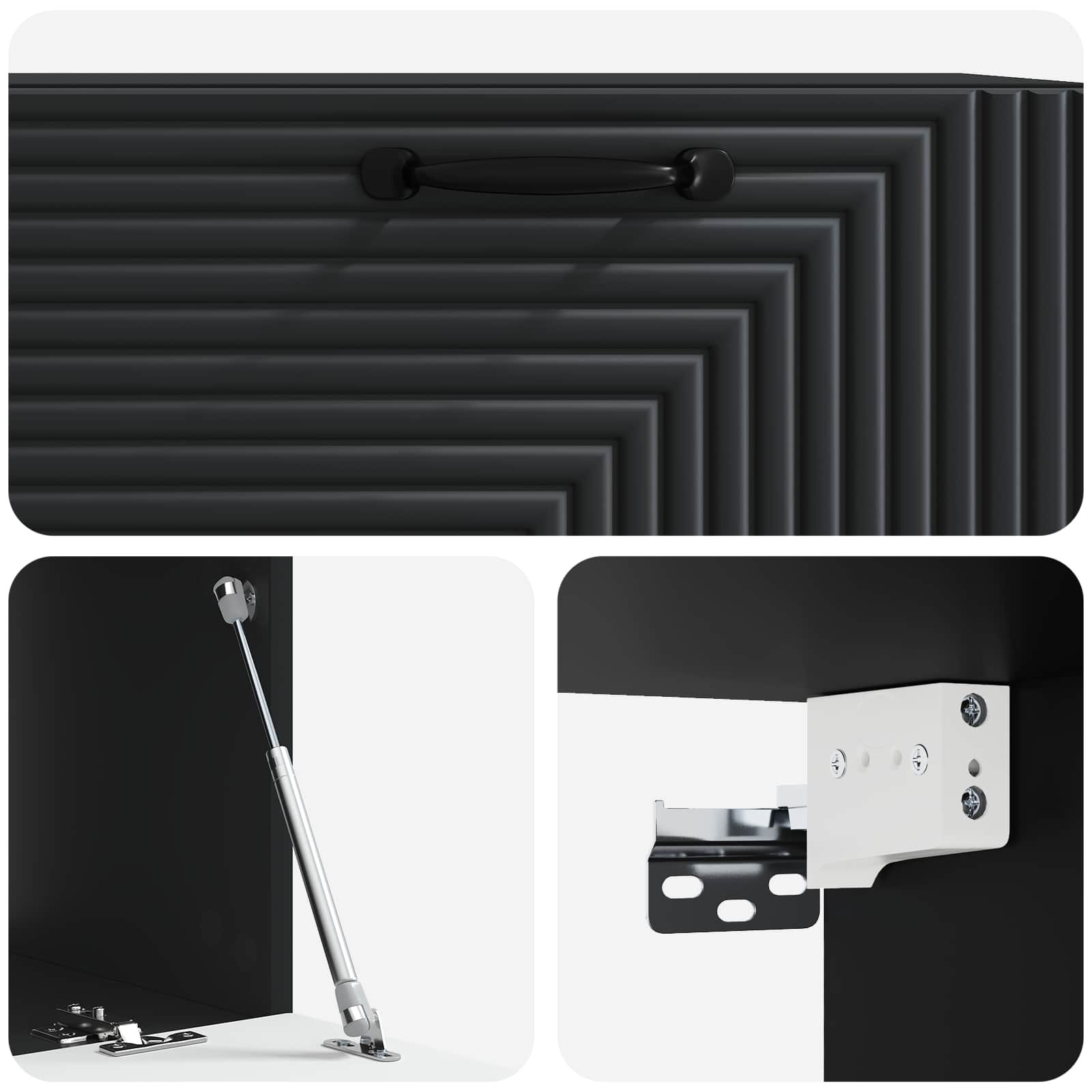 Wandmontierter TV-Schrank Schwarz 78,5 x 41 x 30 cm