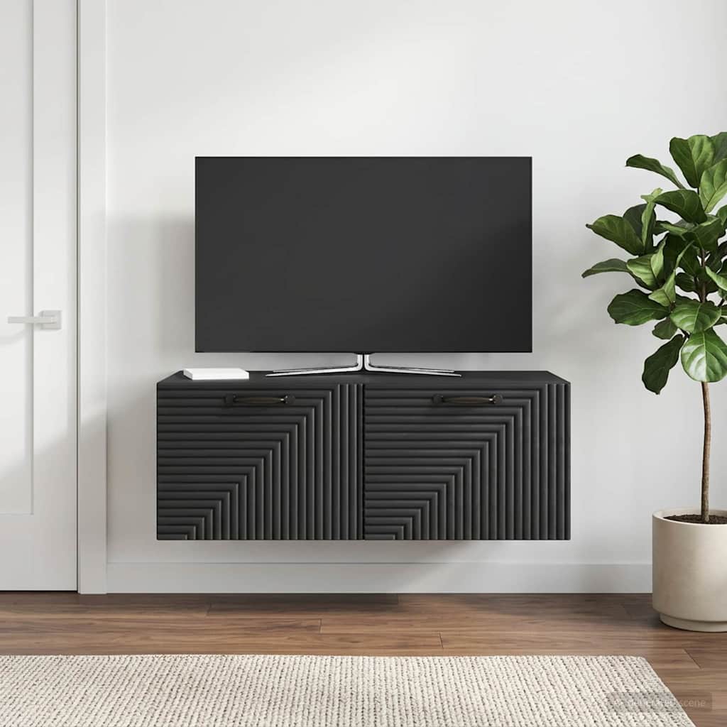 Wandmontierter TV-Schrank Schwarz 78,5 x 41 x 30 cm