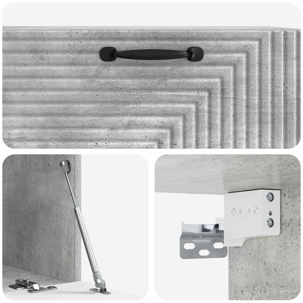Wandmontierter TV-Schrank Betongrau 78,5 x 41 x 30 cm