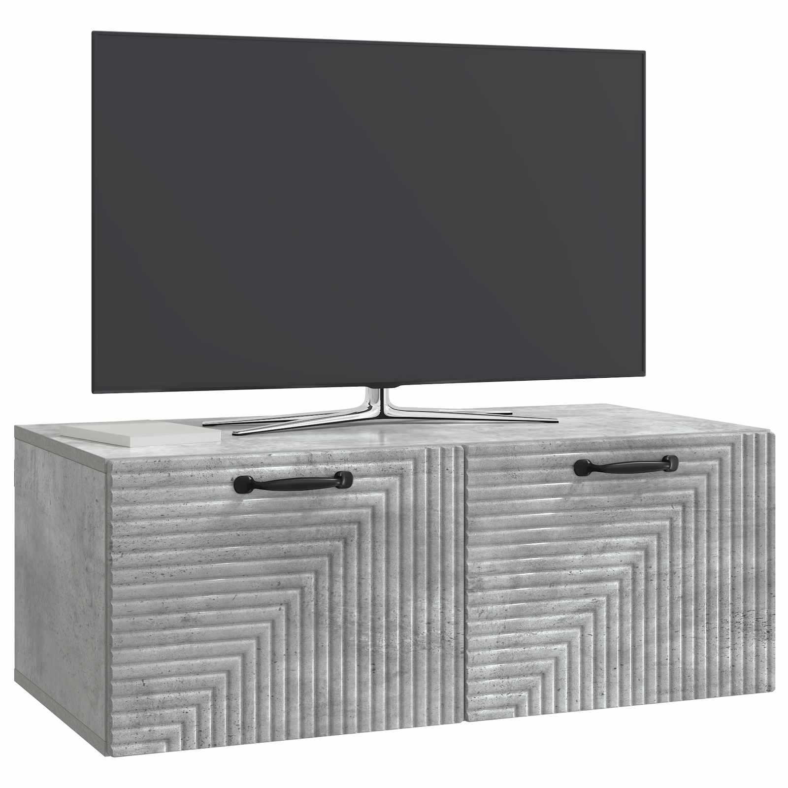 Wandmontierter TV-Schrank Betongrau 78,5 x 41 x 30 cm