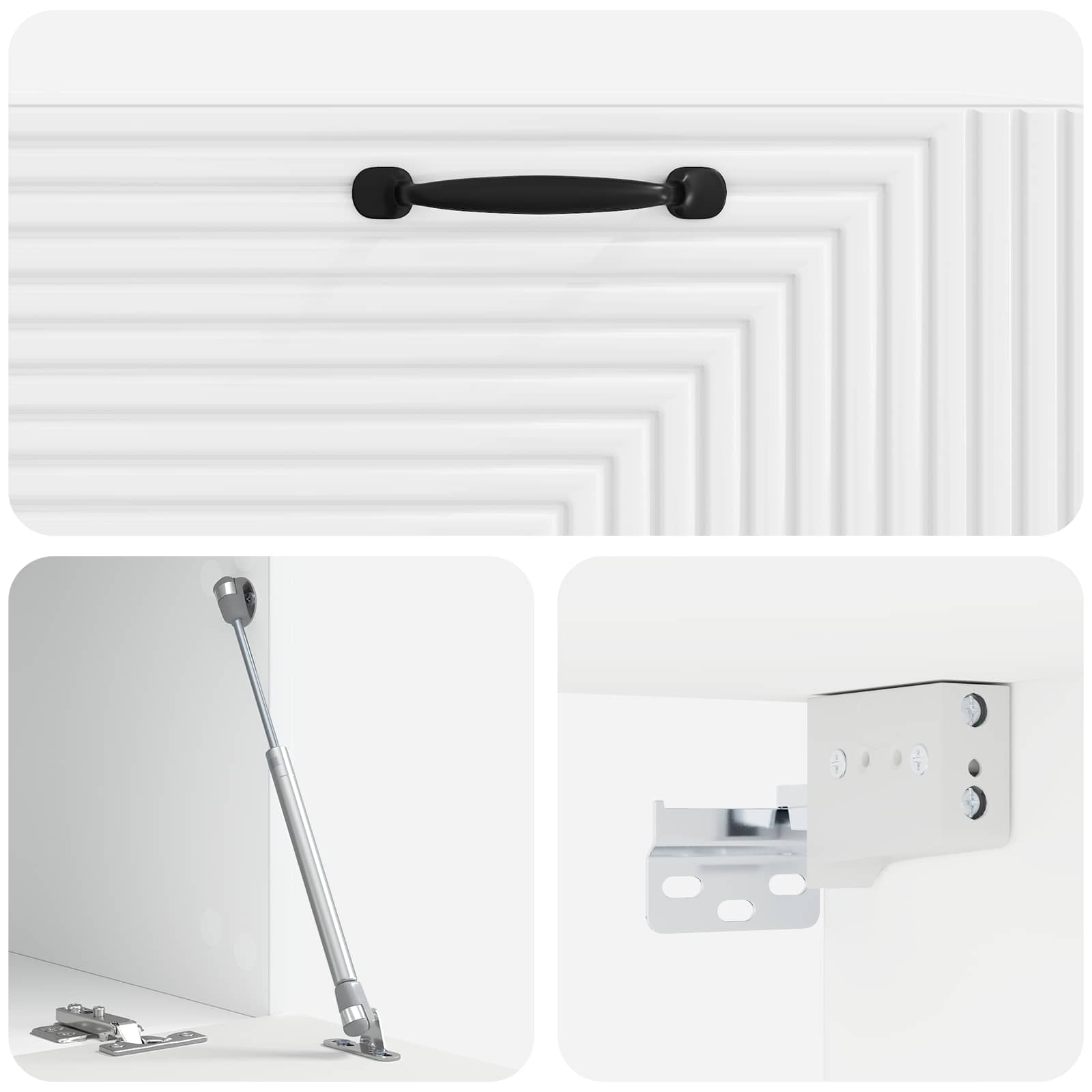 Wandmontierter TV-Schrank Hochglanz Weiß 78,5 x 41 x 30 cm