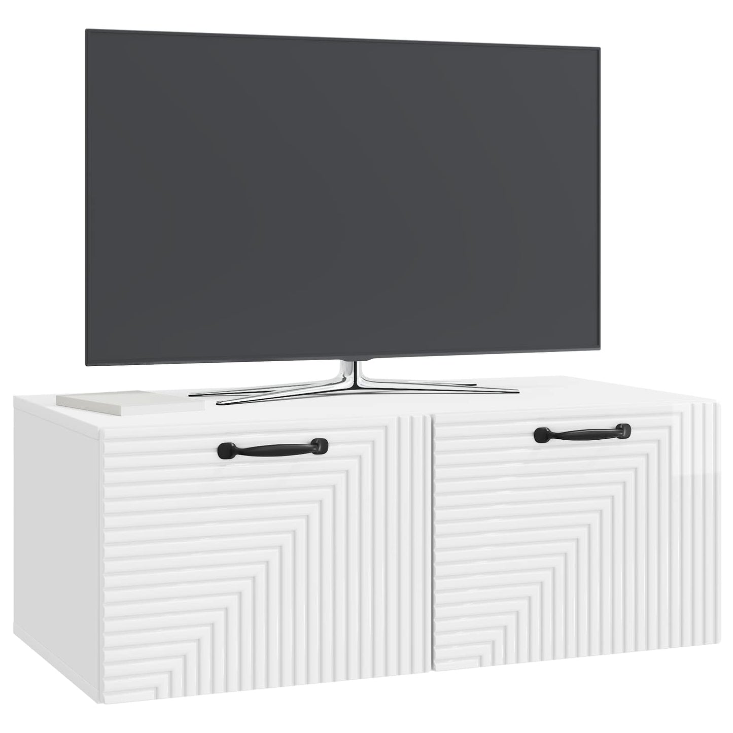 Wandmontierter TV-Schrank Hochglanz Weiß 78,5 x 41 x 30 cm