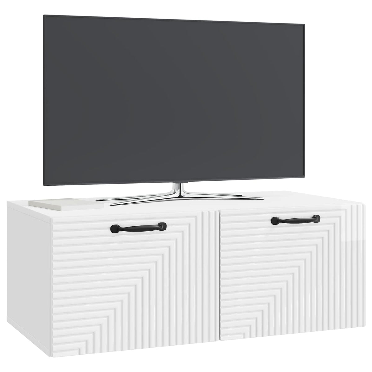 Wandmontierter TV-Schrank Hochglanz Weiß 78,5 x 41 x 30 cm